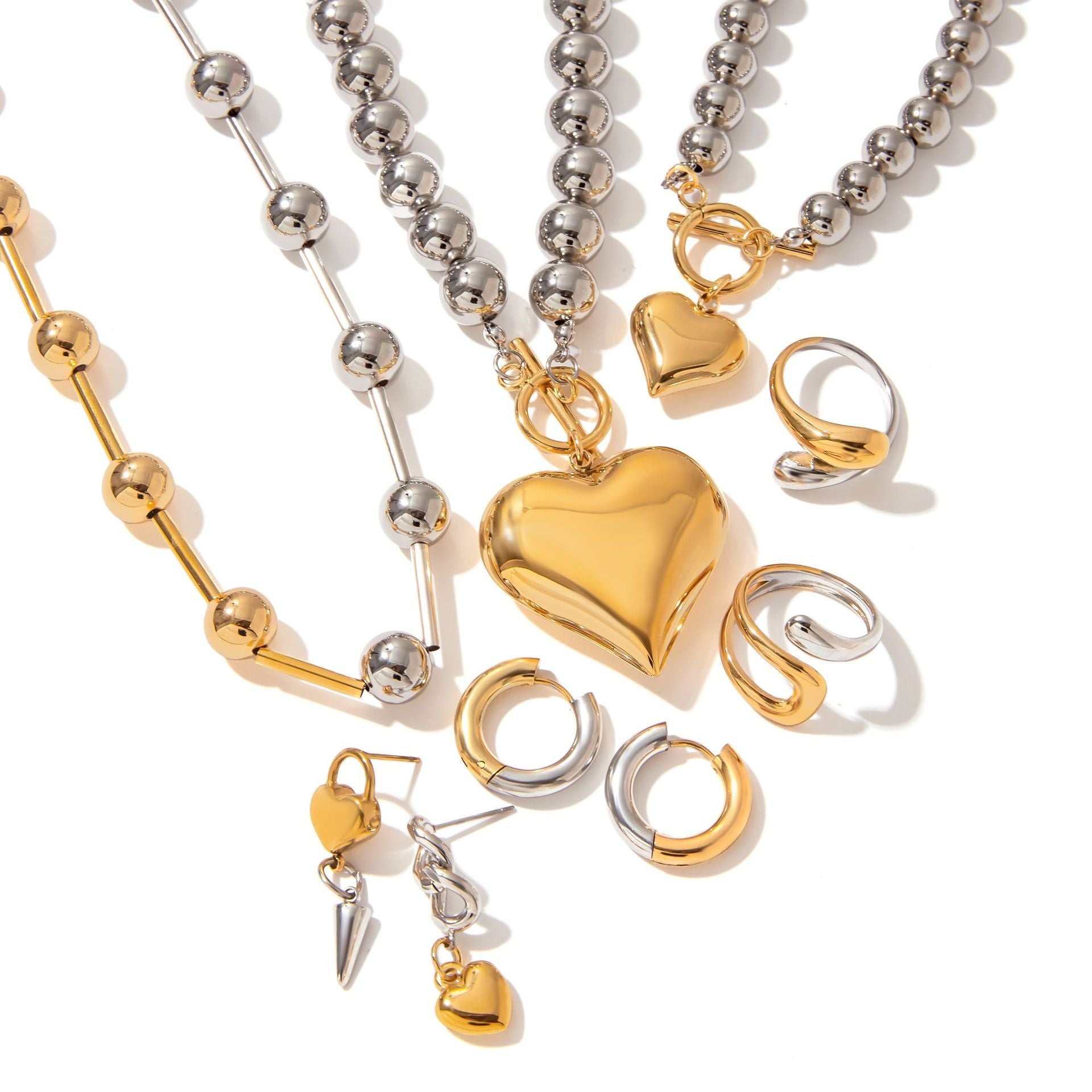 Color Matching Ornament Stainless Steel Heart Necklace 7be9fe3b 6249 4a0c b866 c0c714e2aba0