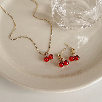 Red Cherry Garnet Necklace Designed By Female Minority 7c15f9eb 3335 4f00 b479 3a10f33d5374
