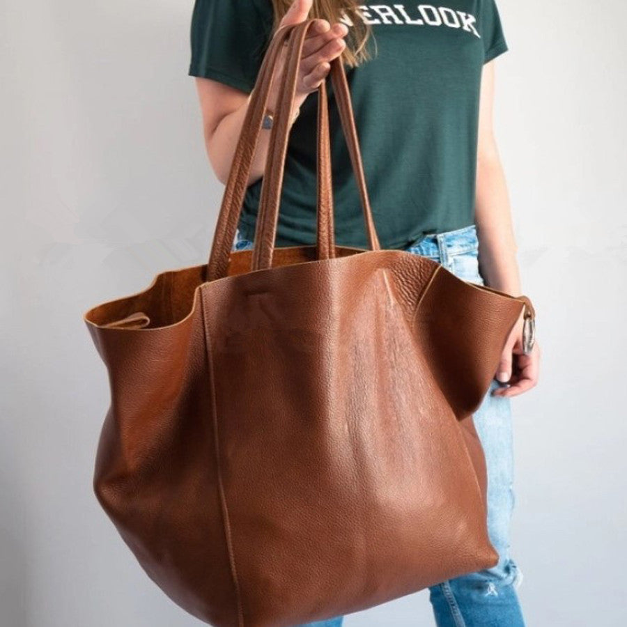 New Large Women Soft Leather Large Capacity One-shoulder Portable Tote Bag 7c247878 548a 4fa2 a008 df65f9a56b82