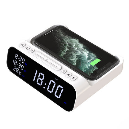 15W Three-in-one Wireless Charger Temperature Tester Multi Alarm Clock Fast Charging Mobile Phone Usb Charger Charging Station - HD Wireless Product #11