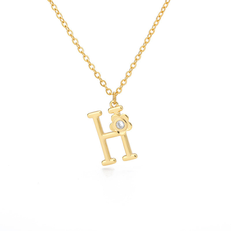 Rose English Alphabet Pendant Necklace 7c61a741 48ca 4574 826b 5c63e2bf2ec6