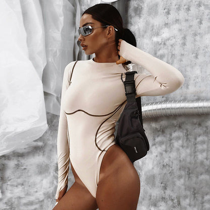 New Style Long-sleeved Round Neck Seamless One-piece Women 7c6f56c1 eb04 45db 8972 82151993ebc3