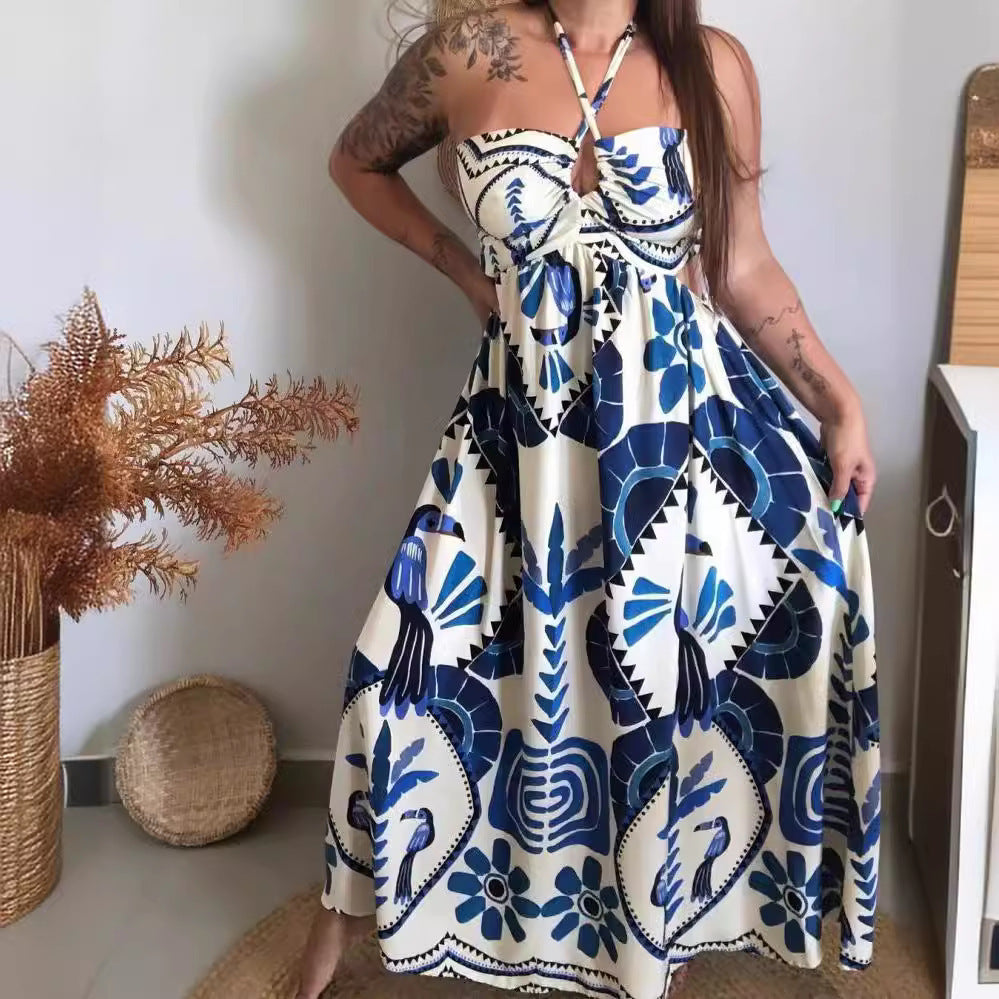 European And American Spring And Summer Print Lace Printing Elegant Style Dress 7c757147 4023 4998 8ff4 6676734c9655