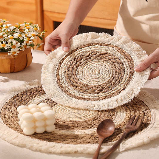 Tassel Grass Insulated Dining Table Mat 7c9278e2 6ae4 4e23 9ed7 890a1d3b8710