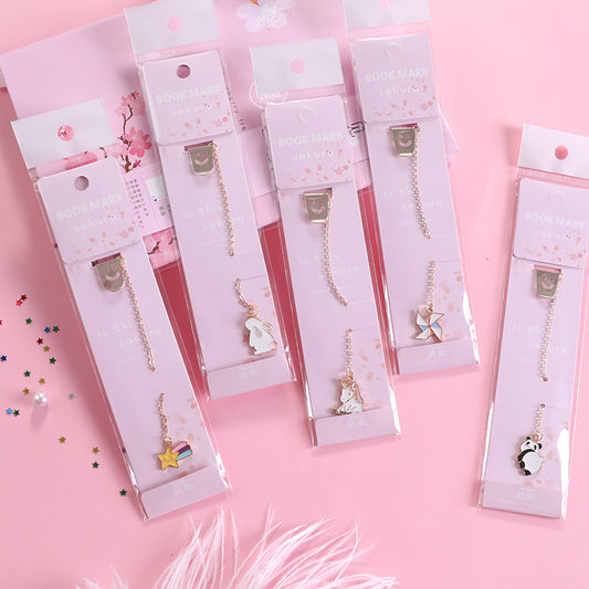 Creative Cartoon Metal Pendant Bookmark - 图片 1