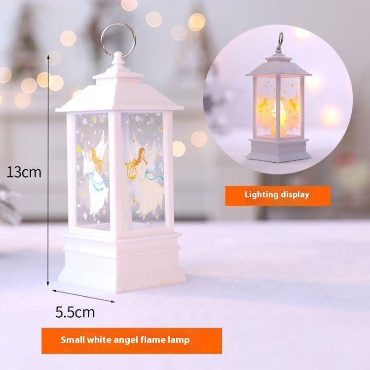 Christmas Portable Oil Lamp Santa Claus LED Night Lights Battery Powered Indoor Outdoor Hanging Lanterns Festive Party Decora