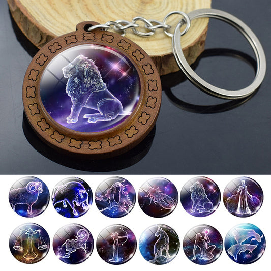Constellation Keychain Wood Carved Time Gem Pendant 7ca4d3b5 0863 41a4 a6e8 073cc70ca7f5