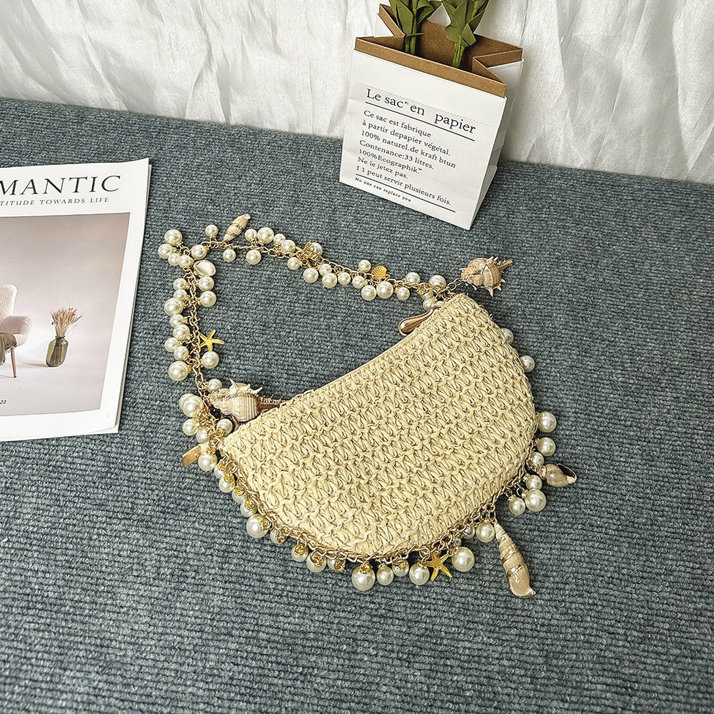 Summer Seaside Holiday Pearl Conch Straw Bag 7ca70436 f67a 4f4f a5c7 b2a121bdc1dd
