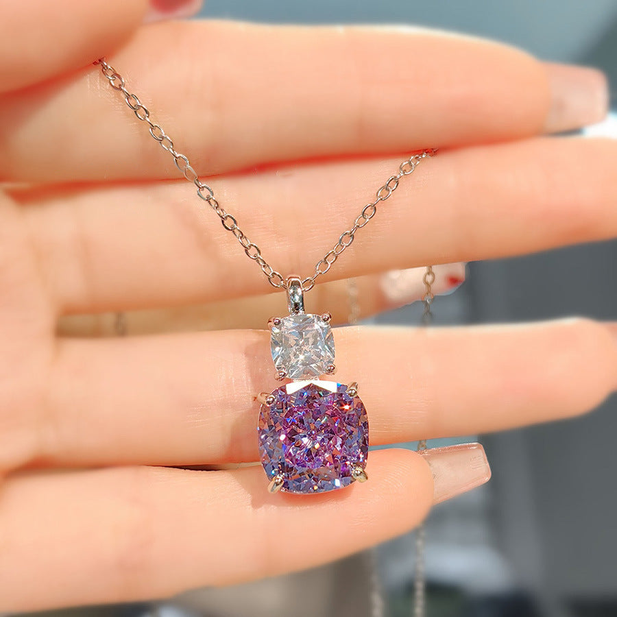High Carbon Diamond Ice Flower Cut All-match Necklace 7cb4d266 e170 4125 825e 1bb8b568e978