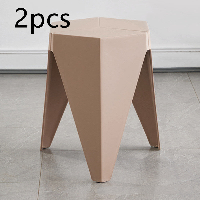 Household Plastic Stool Nordic Windmill Round Stool Thickened Stackable Plastic Stool Simple Modern Dining-table Chair High B