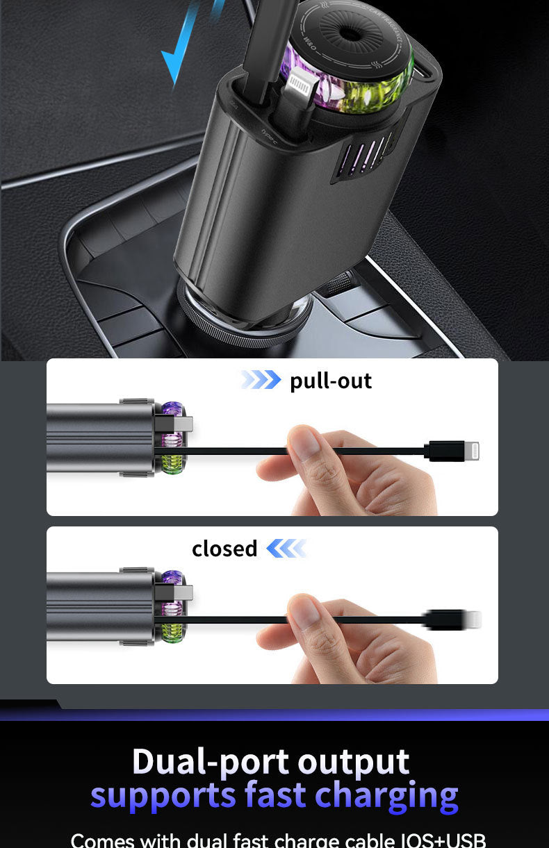 Multifunctional Purple Light Car Phone Charger