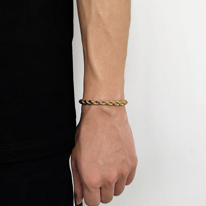 Fashion 18K Gold Button Chain Stainless Steel Twist Bracelet For Men 7ce25b0b 0365 4337 aceb 2438d63104e5