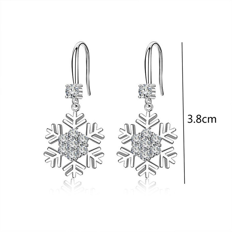 Temperament Snowflake Earrings With Rhinestones Fashion Personalized Christmas Earrings For Women Jewelry 7cea629e 4f49 46f4 