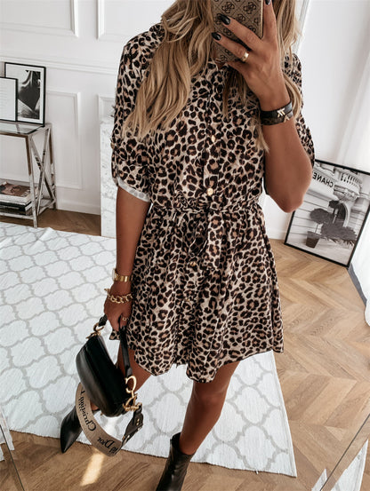 Sleeve-in-sleeve Long-sleeved Fashion Sexy Printed Shirt Dress With Buttons 7cef1166 a921 427c a57b 666388a9bc34