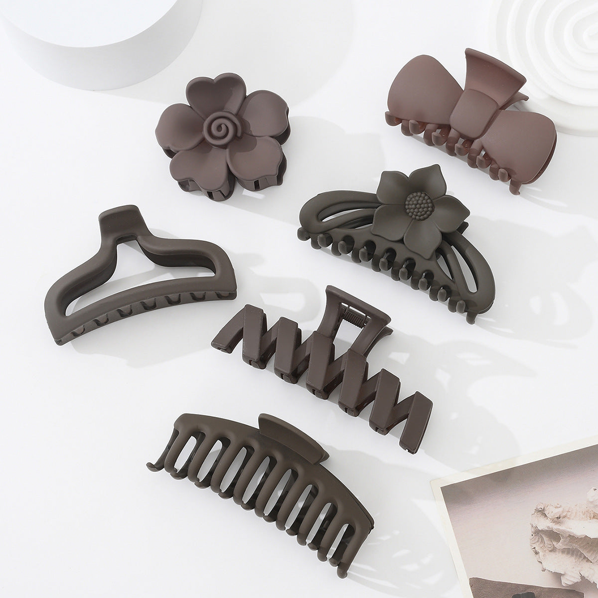 Dark Coffee Color Ladies Hairpin Temperament Pure Color Hair Jaw Clip 7cfbf999 6c91 471a 8898 83da8433d84f