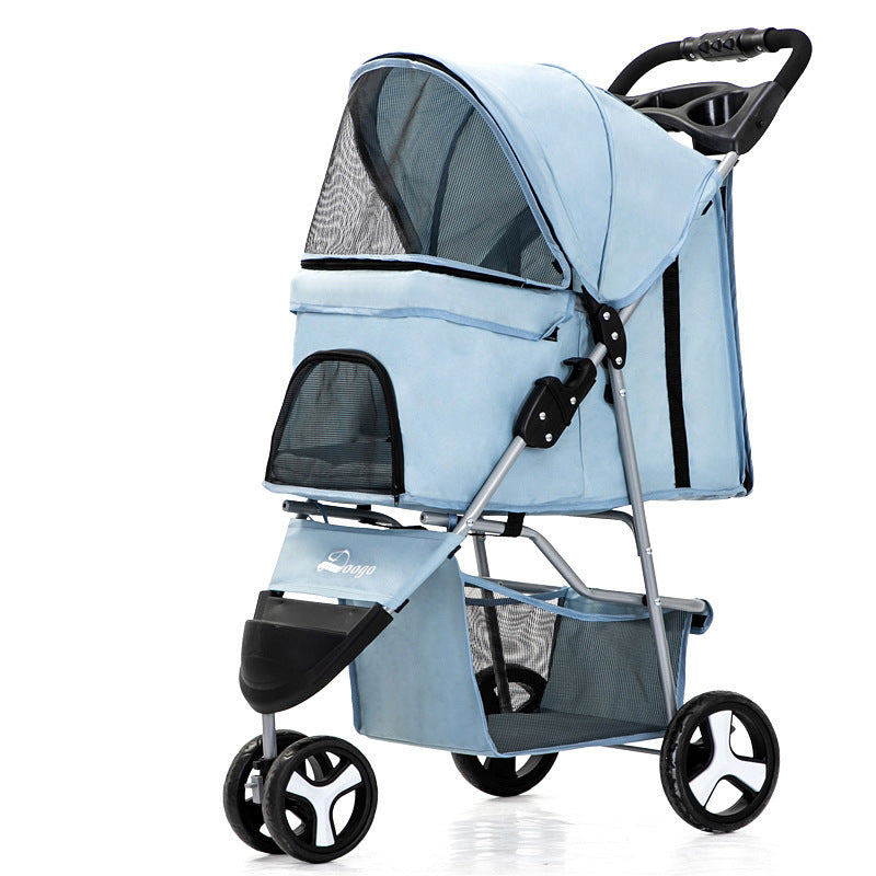 Lightweight Folding Pet Trolley Dogs And Cats Dog Out Stroller Three-wheeled Pet Stroller Dog Out Stroller Supplies 7d034a42 