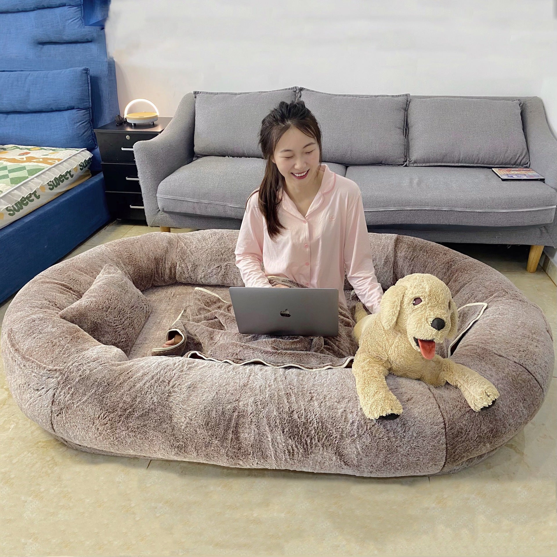 Oversized Person Dog Bed Removable And Washable 7d255cf1 5b14 482a 888e 47f8f4d50237
