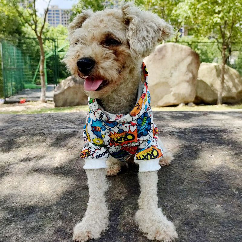 Dog clothes net red same graffiti print pet clothes letter pet Hoodie 7d33a2f3 03b7 4227 a41f 00e06f831f53