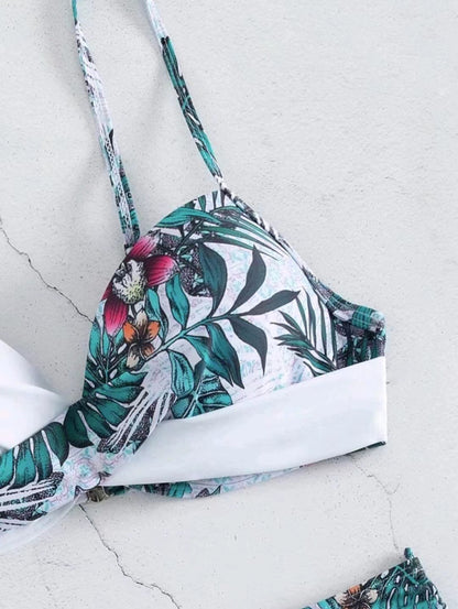 Multicolor Drawstring Backless Push Up Sexy Two-piece Underwire Hard Bag Bikini Women