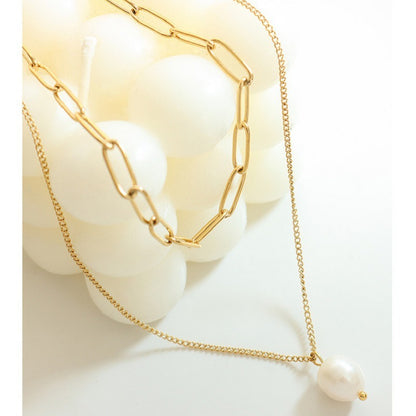 Women's Double-layer Pearl Pendant Clavicle Necklace 7d9c6a4f e97a 47ae bbed a0e05adf1b40