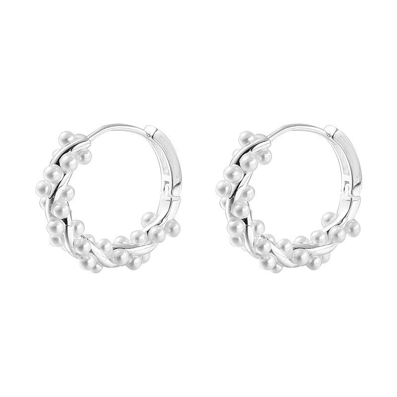 Pearl Earrings Autumn And Winter Special-interest Design Bead Eardrops Earrings New Elegant Circle Ear Clip Women 7dbf3400 23