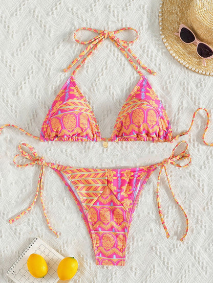 Split Bikini Printing Stitching Bandage Swimsuit 7dd0fde1 e97f 4e99 9c96 07cd278ad10f