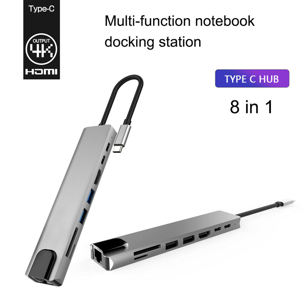 PD Eight-in-one Expansion Dock Usb Docking Station Type-c Hub Splitter - 图片 5