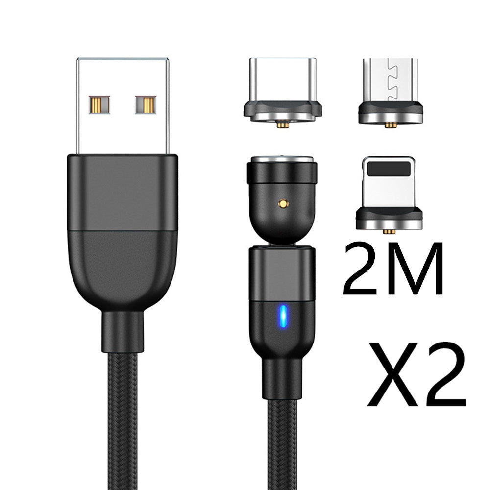 Magnetic Data Cable Threeinone 540-degree Rotation  Charging Cable Suitable - 图片 19