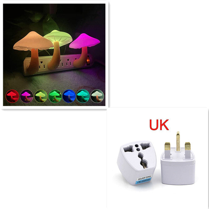 LED Night Light Mushroom Wall Socket Lamp EU US Plug Warm White Light-control Sensor Bedroom Light Home Decoration 7dfd0dff 4