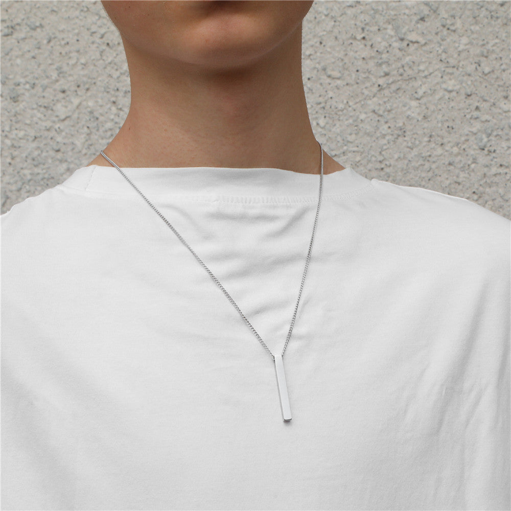 Versatile Hip Hop Geometric Stainless Steel Pendant Long Necklace 7e013009 80e7 449f adbb 031a8d4b6547
