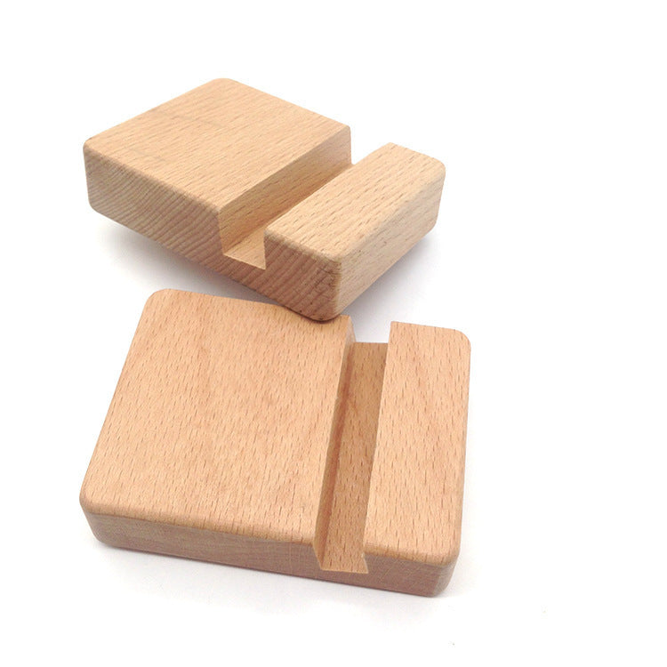 Creative  Mobile Phone Toma Back With Coin Beech Wood Lazy Phone Holder Custom Lettering - 图片 18
