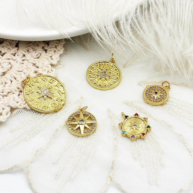 Micro-inlaid Six-pointed Star Compass Hanging Piece Pendant Necklace Bracelet Earrings 7e0cef50 1673 40e1 877f 99cdebc0804f