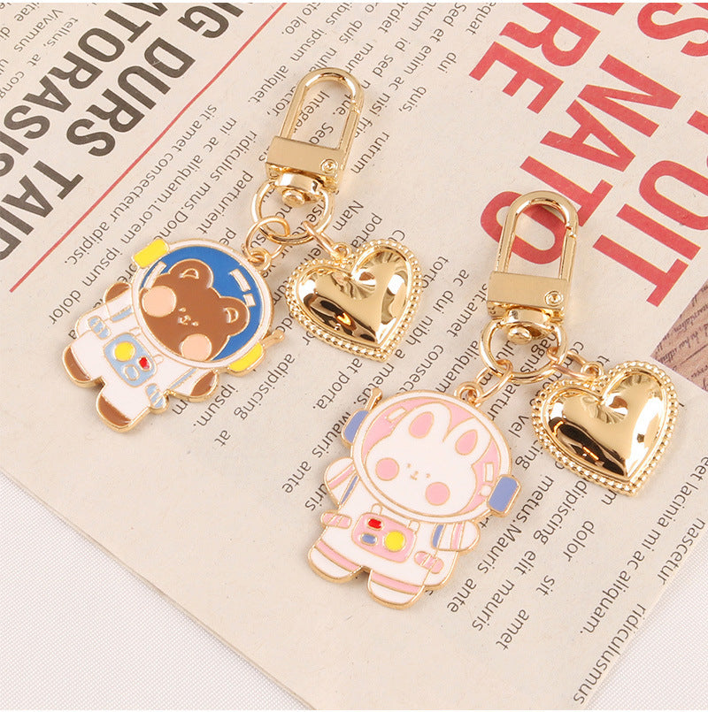 Cartoon Space Rabbit Space Bear Alloy Keychain Pendant 7e1a7480 58b5 486a aa74 ef3ca85fe4bb