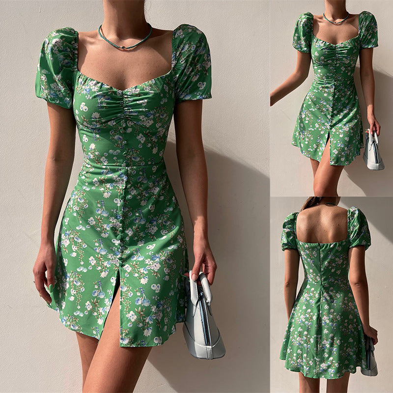 V-neck Breasted Short Skirt For Women 7e417614 4c81 40a1 850b 3528614f4b75