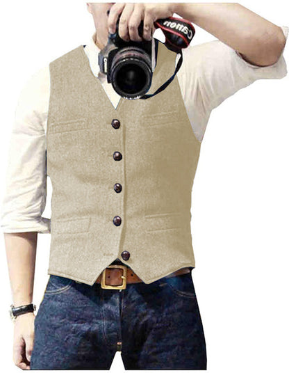 Slim-fit Herringbone Vest Casual Business Professional Formal Wear Groomsmen 7e585967 324a 4664 8544 866629aa155b