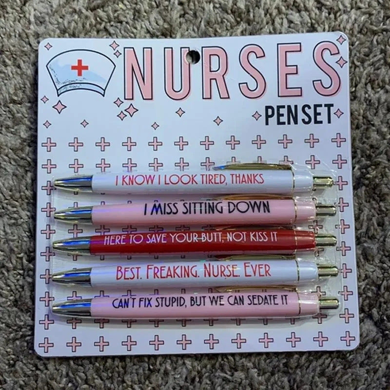 Nurse Theme Copywriting Ballpoint Pen Funny Nurse Retractable Ballpoint - 图片 2