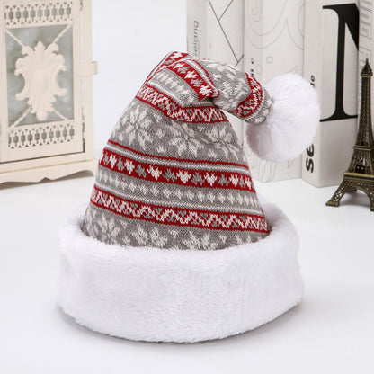 Snowflake Deer Knitted Wool Flannel Christmas Hat 7eaa6464 78f3 4efa 86be 6758a90dade2