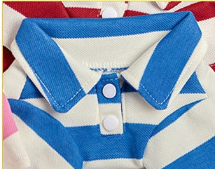 Pet Dog Polo Shirt Striped Beaded Lapel Elastic 7ec006da 1bf6 4b6b 9058 93c9cf3108d3