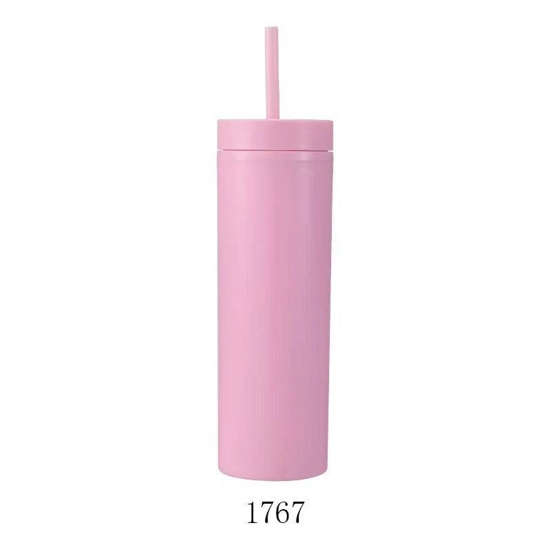Double Layer AS Plastic Straight Body Multicolor Frosted Straw Cup 7eee52e1 5511 4dea af8e 7a7afdde0fd1