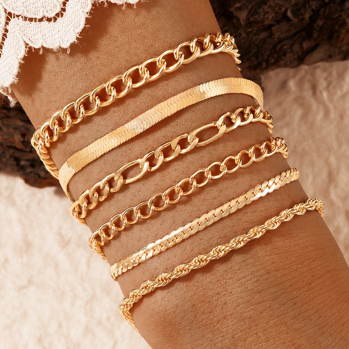Boho Style Flower Starfish Buckle Circle Bracelet Set 7f18f44c b2e7 4bb4 9d3b aefd4ebc6d38