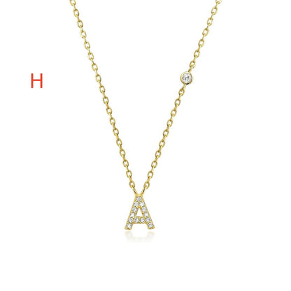 Fashion Jewelry Luxury Gold Color A-Z 26 Letters Necklace CZ Pendant For Women Cute Initials Name Necklace Fashion Party Wedd