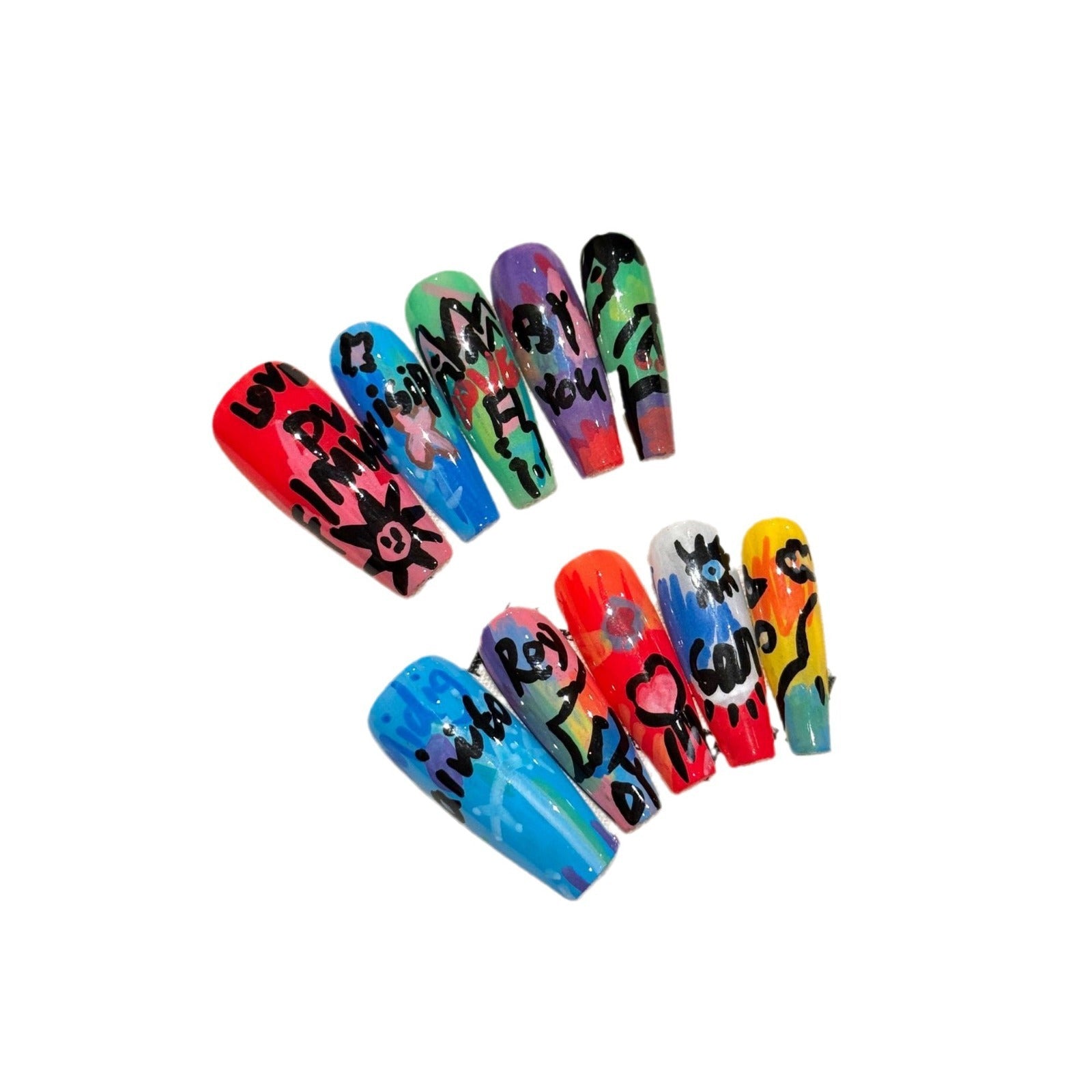 Graffiti Oil Painting Series Removable Fake Nails Wear Armor 7f347816 a133 4d1d a4fb 450d3d10a645