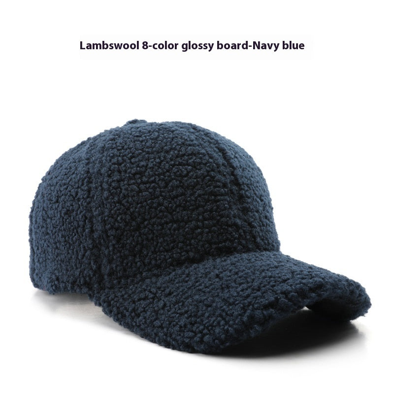 Baseball Cap Fashion Retro Solid Color Lamb Wool Curved Brim 7f37d007 456f 430e a184 18918d2b6711 trans