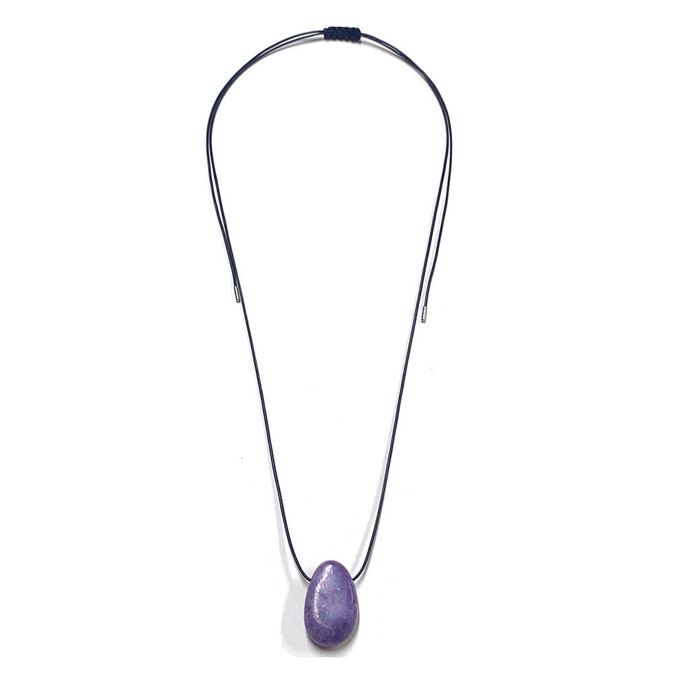 Personality Handmade Rope Irregular Stone Necklace 7f40db76 a6b7 4735 986e 5d198799f67a