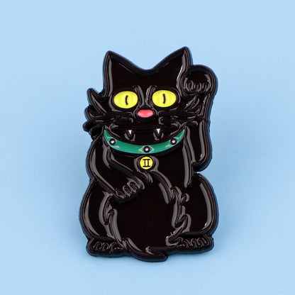 Creative Cartoon Cute Black Cat Alloy Brooch