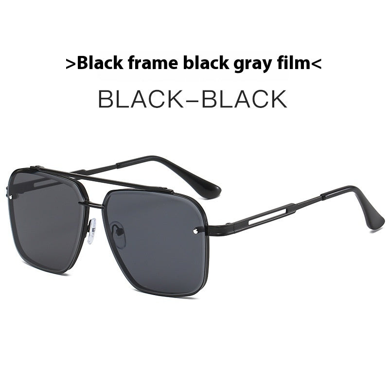 Men's Double Beam Trimmed Metal Box Sunglasses 7f420b61 d2e3 465a b209 5f0742f48caa trans