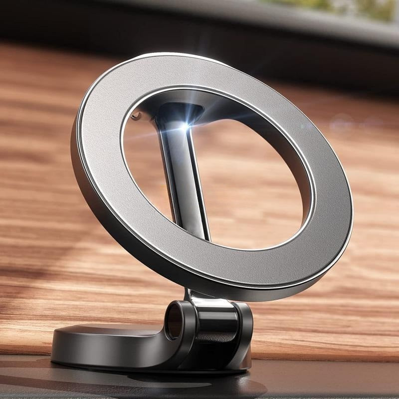 Magnetic Car Phone Mount All-Metal Foldable Phone Holder For Car Strongest Magnet Dashboard Phone Mount For Phone - 图片 2