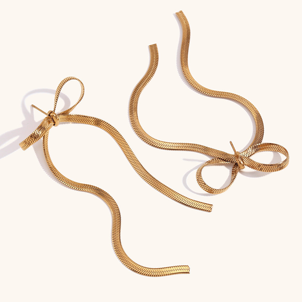 Women's Fashion Blade Chain Bow Earrings 7f58cab1 2c48 42de 837b d9af5928daab