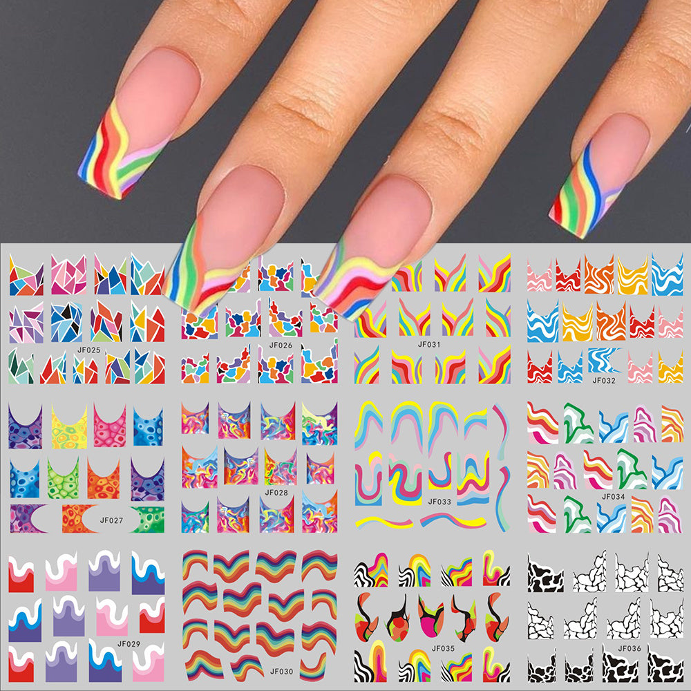 New European And American Feng Shui Print Line Flower Nail Stickers 7f63a624 10c6 4ce4 9b98 19c94e2d7a44
