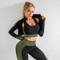 3PCS Yoga Set Seamless Sport Set Women Gym Clothing Leggings Women Crop Top Sports Bra Women Fitness Gym Set Womens Outfits Tracksuit - HD Wireless Product #5